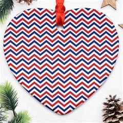 Navy Chevron Ornament (heart)