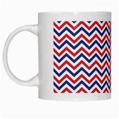 Navy Chevron White Mugs by jumpercat