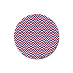 Navy Chevron Rubber Coaster (round)  by jumpercat