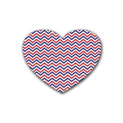 Navy Chevron Heart Coaster (4 Pack)  by jumpercat