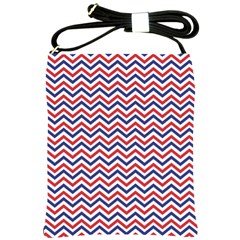 Navy Chevron Shoulder Sling Bags by jumpercat