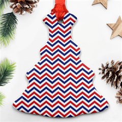 Navy Chevron Ornament (christmas Tree) 