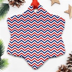 Navy Chevron Snowflake Ornament (two Sides)