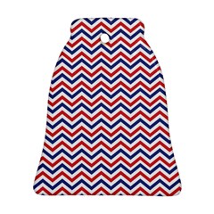 Navy Chevron Bell Ornament (two Sides) by jumpercat