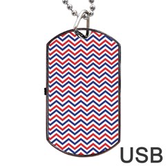 Navy Chevron Dog Tag Usb Flash (one Side)