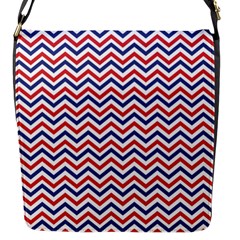 Navy Chevron Flap Messenger Bag (s)