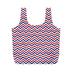 Navy Chevron Full Print Recycle Bags (m)  by jumpercat