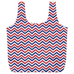 Navy Chevron Full Print Recycle Bags (l)  by jumpercat