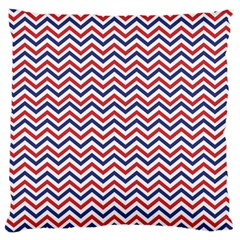 Navy Chevron Large Flano Cushion Case (two Sides)