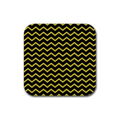 Yellow Chevron Rubber Coaster (square)  by jumpercat