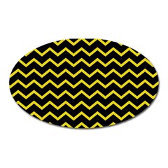 Yellow Chevron Oval Magnet by jumpercat