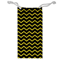 Yellow Chevron Jewelry Bag