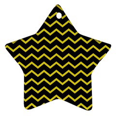 Yellow Chevron Star Ornament (two Sides)