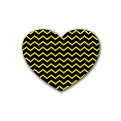 Yellow Chevron Rubber Coaster (heart) 