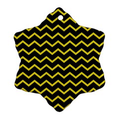 Yellow Chevron Snowflake Ornament (two Sides)