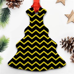 Yellow Chevron Christmas Tree Ornament (two Sides)