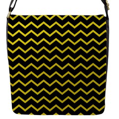 Yellow Chevron Flap Messenger Bag (s) by jumpercat