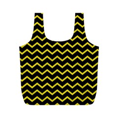 Yellow Chevron Full Print Recycle Bags (m)  by jumpercat