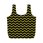 Yellow Chevron Full Print Recycle Bags (M)  Front