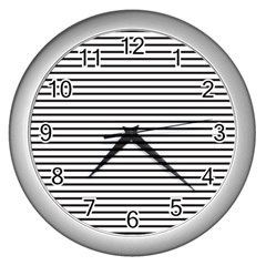 Basic Horizontal Stripes Wall Clocks (silver) 