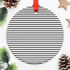 Basic Horizontal Stripes Round Ornament (two Sides)