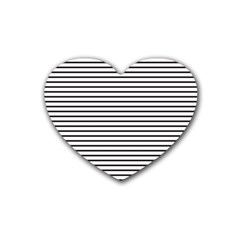 Basic Horizontal Stripes Rubber Coaster (heart) 