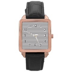 Basic Horizontal Stripes Rose Gold Leather Watch  by jumpercat