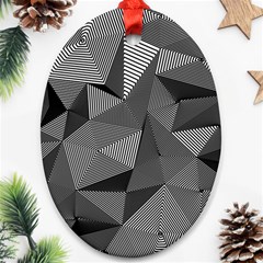 Geometric Doodle Oval Ornament (two Sides)