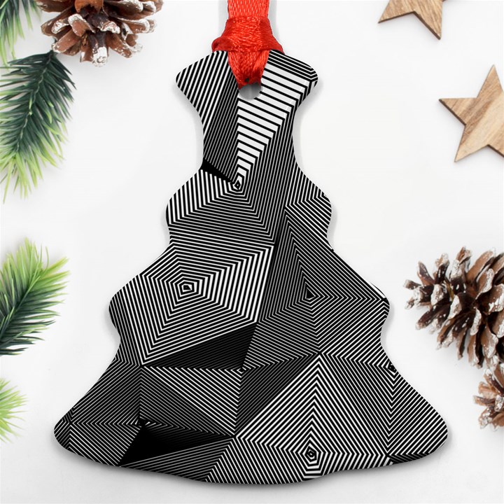 Geometric Doodle Christmas Tree Ornament (Two Sides)