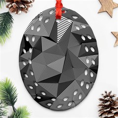 Geometric Doodle Oval Filigree Ornament (two Sides)