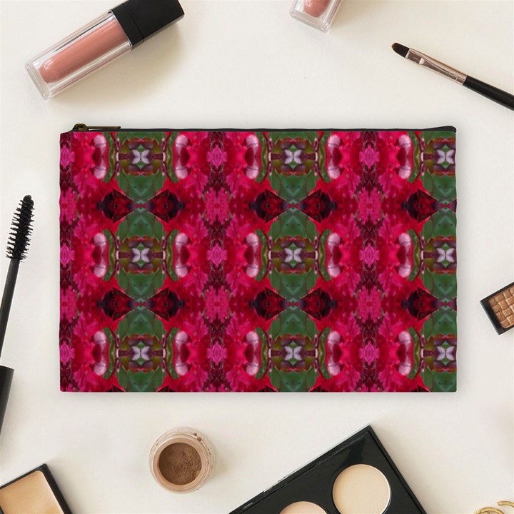 Christmas Colors Wrapping Paper Design Cosmetic Bag (Large) 