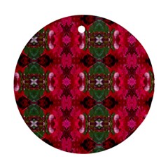 Christmas Colors Wrapping Paper Design Ornament (round)