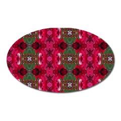 Christmas Colors Wrapping Paper Design Oval Magnet