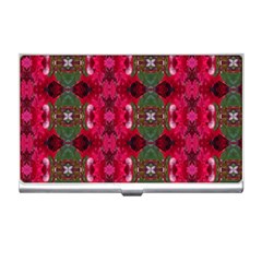 Christmas Colors Wrapping Paper Design Business Card Holders by Fractalsandkaleidoscopes