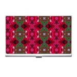 Christmas Colors Wrapping Paper Design Business Card Holders Front