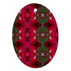 Christmas Colors Wrapping Paper Design Oval Ornament (two Sides) by Fractalsandkaleidoscopes