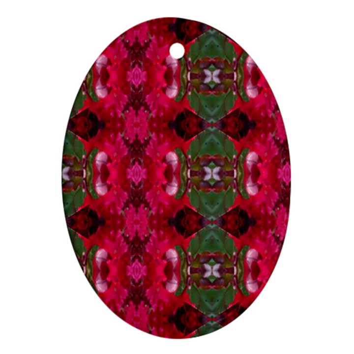 Christmas Colors Wrapping Paper Design Oval Ornament (Two Sides)