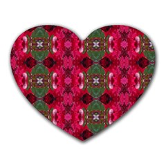 Christmas Colors Wrapping Paper Design Heart Mousepads