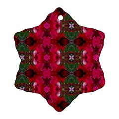 Christmas Colors Wrapping Paper Design Snowflake Ornament (two Sides)