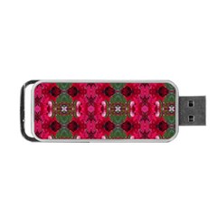 Christmas Colors Wrapping Paper Design Portable Usb Flash (one Side)