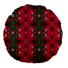 Christmas Colors Wrapping Paper Design Large 18  Premium Flano Round Cushions by Fractalsandkaleidoscopes