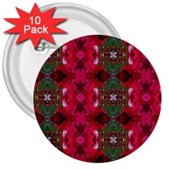 Christmas Colors Wrapping Paper Design 3  Buttons (10 Pack)  by Fractalsandkaleidoscopes