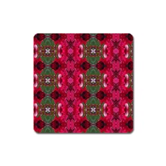 Christmas Colors Wrapping Paper Design Square Magnet by Fractalsandkaleidoscopes