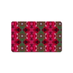 Christmas Colors Wrapping Paper Design Magnet (name Card) by Fractalsandkaleidoscopes