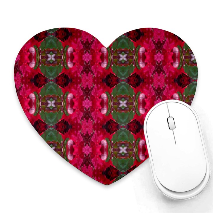 Christmas Colors Wrapping Paper Design Heart Mousepads