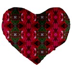 Christmas Colors Wrapping Paper Design Large 19  Premium Heart Shape Cushions Front