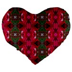 Christmas Colors Wrapping Paper Design Large 19  Premium Heart Shape Cushions Back