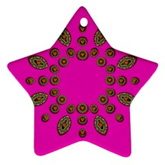 Sweet Hearts In  Decorative Metal Tinsel Star Ornament (two Sides) by pepitasart