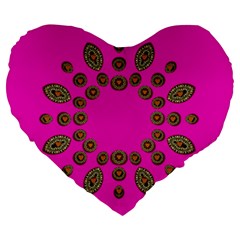 Sweet Hearts In  Decorative Metal Tinsel Large 19  Premium Heart Shape Cushions by pepitasart