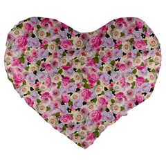 Gardenia Sweet Large 19  Premium Heart Shape Cushions by jumpercat